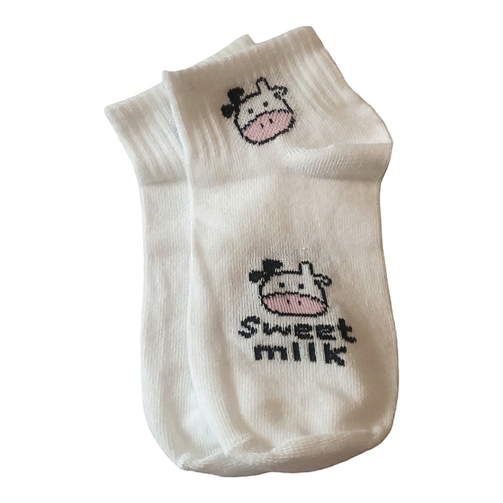 Adorable cow "Sweet Milk" ankle socks, One Size, NWOT